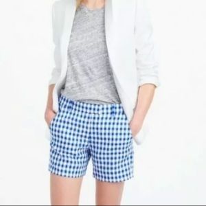 Jcrew Linen blue gingham shorts -4